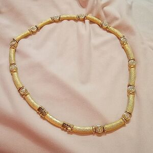 Vintage plated crystal necklace